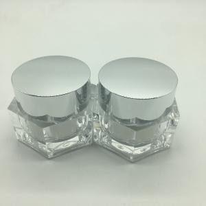 China Hexagon Shape Acrylic Eye Cream Container 30ml 50ml Cosmetic Cream Jar supplier