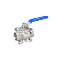 China 304/316 Stainless Steel Medium Pressure Pipe Threaded Connection 3PC Ball Valve on sale