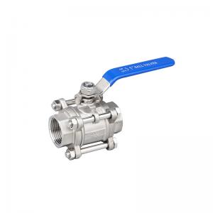 304/316 Stainless Steel Medium Pressure Pipe Threaded Connection 3PC Ball Valve