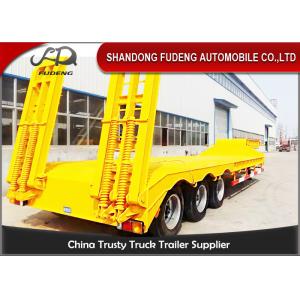 Three Axles 80000 Kilograms Low Bed Semi Trailer Mechanical / Air Suspension