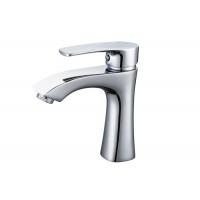 China Silver Single Handle Bathroom Faucet / Brass Bathroom Faucets Easy Installation on sale