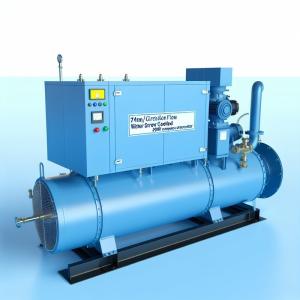 China 74m3/h Circulation Flow Water Cooled Screw Chiller Semi-hermetic Screw Compressor Type 79.6KW Compressor Power wholesale