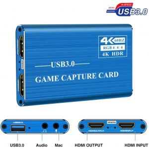 4Kp60 Audio Video Capture Card , USB3.0 1080P 60fps Portable Video Converter