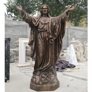 Bronze Jesus Statue Life Size Christ Religious Church Decor Metal Craft