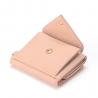 Debossing Ladies Genuine Leather Wallets Polyurethane Embroidery Trifold 9.5x7