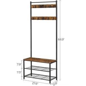 China 1つの機能ツリー形コートハンガーに付き靴のベンチのオルガナイザー3つが付いているスマートなコートの棚 on sale