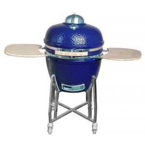61cm Blue Charcoal 24 Inch Kamado Grill Bamboo Shelves And Handle