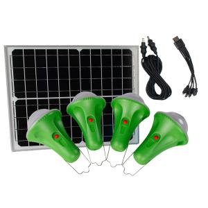 DC5V To 6V 300 Lumen 4PCS Home Solar Lamp With Mobile Charger