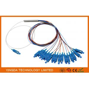 China  0.9mm Steel Tube Fiber Optic PLC Splitter 1X16 G657A1 1.5m 0.9mm With SC UPC Connector supplier