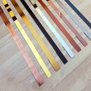 China Shiny Brass Stainless Steel Flat Trim Strips Metal Wall For Decoration supplier