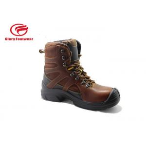 China High Cut Tumbled Leather Lightweight Steel Toe Boots , Steel Toe Waterproof Boots supplier
