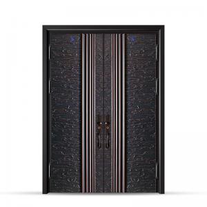 America style stainless steel door Housing villa wrought iron single and half security steel door