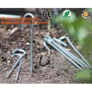 garden pegs, garden pegs, gardening pegs, ground pins, Flat point garden staples, U shaped turf nails, turf pins,Horticu