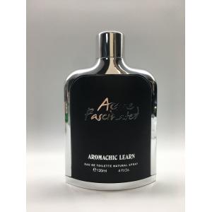 120ml Flat Shape Luxury Perfume Bottles Black Color Silver Metal Frame OEM