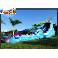 China 0.55mm PVC Tarpaulin Blue Commercial Grade Inflatable Water Slide for Adult on sale