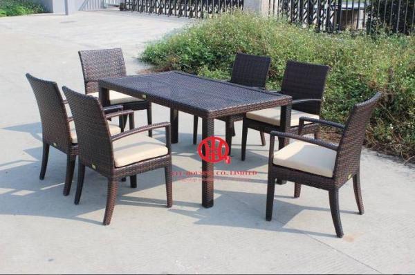 Outdoor furntiure dining table set rattan dining table and chair