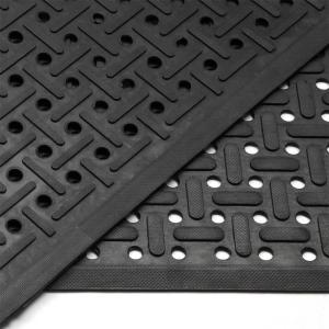 Rubber Non-Slip Waterproof Floor Mat Heavy Duty Anti-Fatigue Mats 33"X57" For Wet Or Snow Deck, Restaurant Bar Kitchen