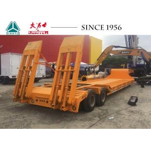 China 60Tons 1 Lines 2 Axle Lowbed Trailer With Rigid Suspension For Philippines Sale supplier