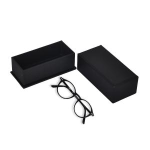 Straight Corner Eyewear Packaging Box Matte Black Grey Cardboard Material