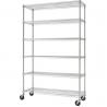 Zinc Mobile Storage Shelves For Biological Laboratory / 6 Tier Wire Rack