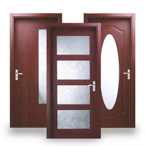 Sound Insulation Modern Interior Glass Wood Door Plywood Design