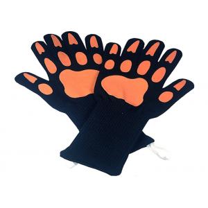 China Double Sided Adhesive Heat Resistant BBQ Gloves With Five Fingers Design supplier