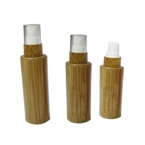 China 50ml Frosted Glass Bottle with Bamboo Cap Cosmetic Container Dia 37mm* H95mmn supplier