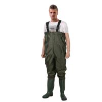 China 62*32*52CM Carton Size Waterproof Nylon PVC Coated Chest High Fishing Waders with Boots on sale