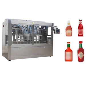 China Automático Servo Motor pistón lineal botella Jar Tomate Paste y Ketchup máquina de llenado supplier