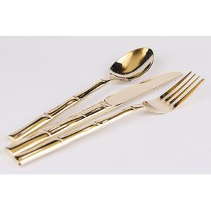 China Newto bamboo high quality gold dinnerware/gold flatware/colorful cutlery supplier