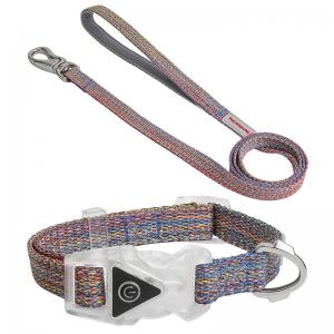 China Led Dog Pet Collars Leash Set Adjustable Decorative Nylon Rope Dog Leash Reflective Dog Leash supplier