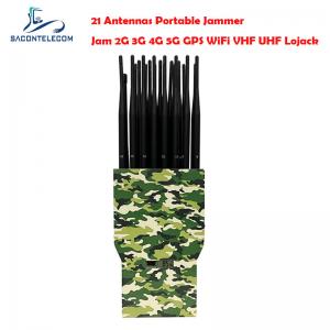 China 21w 21 Bands Mobile Phone Signal Jammer Radius 30m For GPS Lojack Walike Talkie supplier