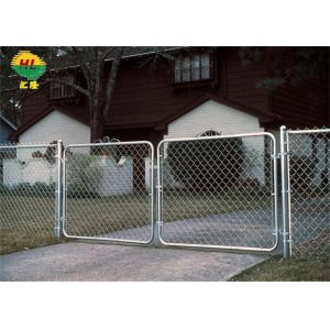 Residential Green Chain Mesh Fencing Double Swing Gates - 1-3/8" Galvanized Frame