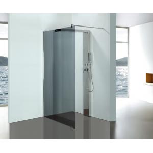 Grey Glass Bathroom Shower Enclosures With Stainless Steel Shower Column Panels