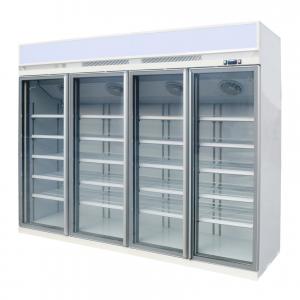 China Fan Cooling Glass Door Display Refrigerator With Inner Vertical LED Lights supplier