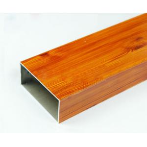 China Square Wood Finished Aluminum Door Frame Profile For Construction Material supplier