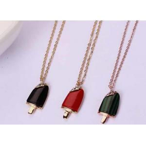 Summer titanium steel ice cream bar necklace 18K rose gold exquisite collarbone chain cute accessories