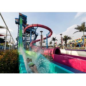 Funny Fast Fall Water Slide Playground With Fiberglass Galvanize Steel Material