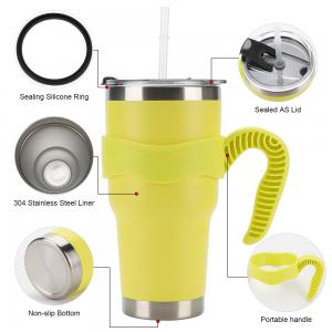 900ML Stainless Steel Insulated Tumbler Cup Double Wall Vacuum Travel Coffee Mug with Handle Sliding Lid