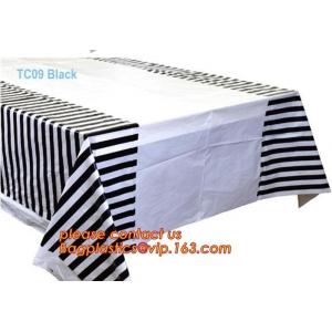 Biodegradable compostabl tablecloth table cover, dress up your party dessert buffet with patterned plastic table clothes