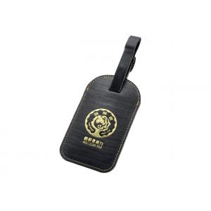 Gold Stamping PU Leather Travel Luggage Tag With Buckle Strap Advertising Gift