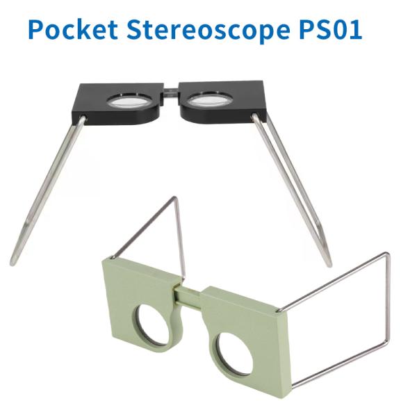 Visor estereoscópico de bolsillo de tipo lente con aumento de 2X 4X para la topografía PS01