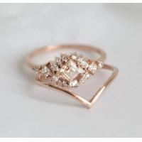 China 925 Sterling Silver Fascination Pretty Rose Gold Plated Fine Sparkling Morganite Halo Ring Set on sale
