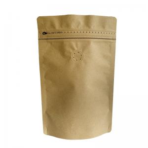 ODM Moistureproof Kraft Paper Food Pouches Bag With Valve Packaging