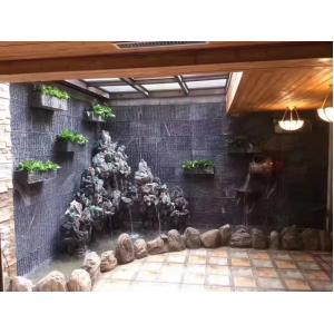 Water Flowing Stone Black Slate Bathroom Tiles 1.8cm-20Cm abrasion resistance
