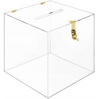 China Large Clear Donation Box With Lock Wedding Wishing Well Ballot Acrylic Box 12 Inch on sale