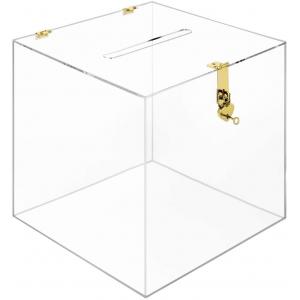 Large Clear Donation Box With Lock Wedding Wishing Well Ballot Acrylic Box 12 Inch