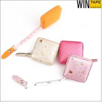 China Wintape Promotional Floral PU Leather Squar Body Tape Measure Cute Shiny Glitter Mini Sewing Cloth Tailor Measuring Tape on sale