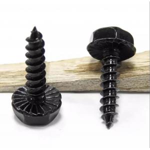 China Serrated Phillips Hex Head Self Tapping Screws Black Ruspert AISI 410 Stainless Steel supplier