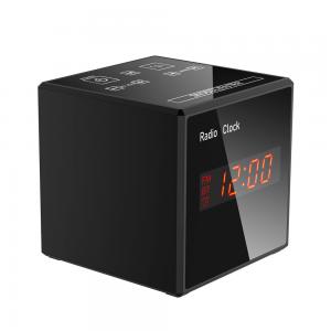 Black 130 Wide Angle Lens NVR Wifi Alarm Clock Camera Bluetooth Radio